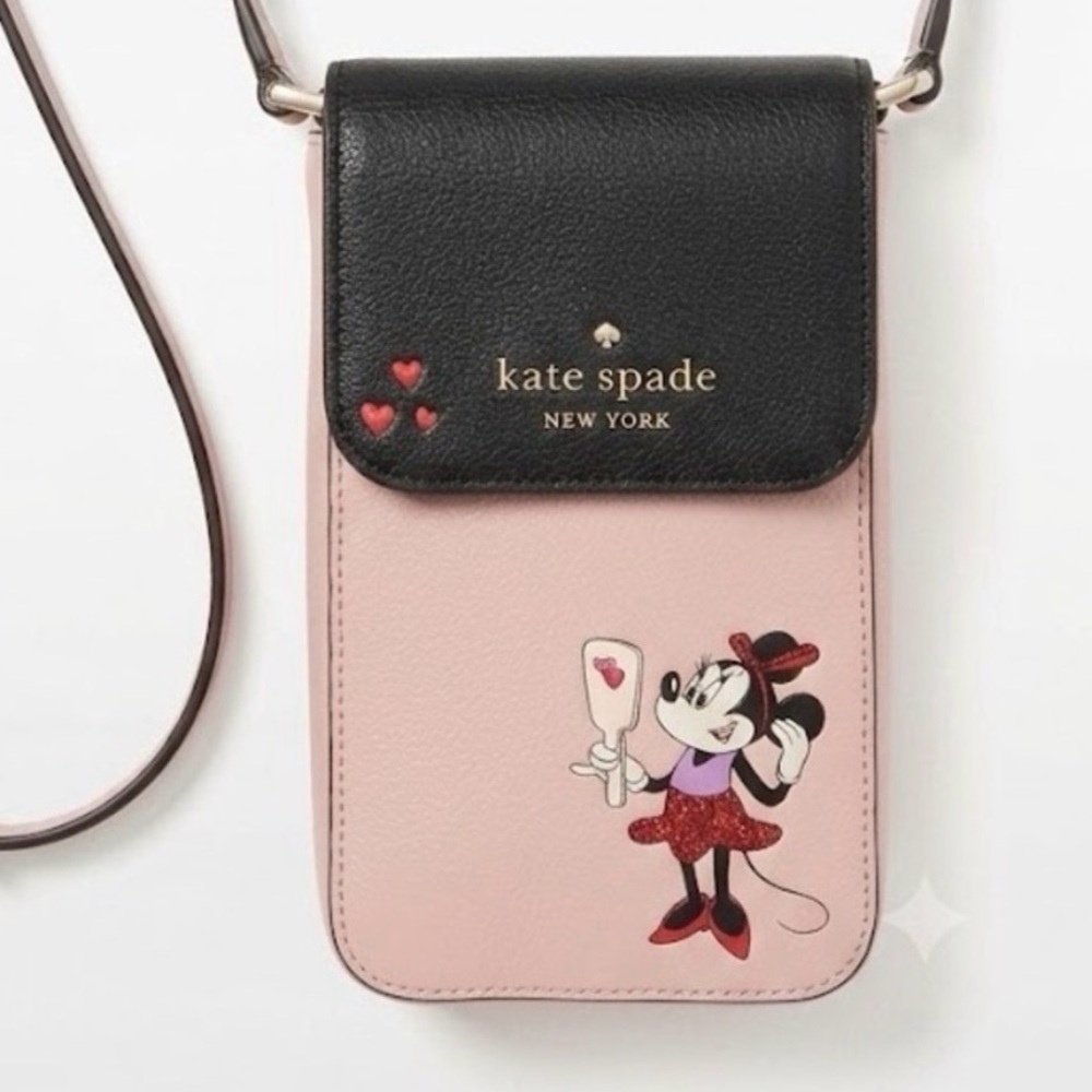 Disney X Kate Spade New York Minnie Mouse North South Flap Phone Crossbody